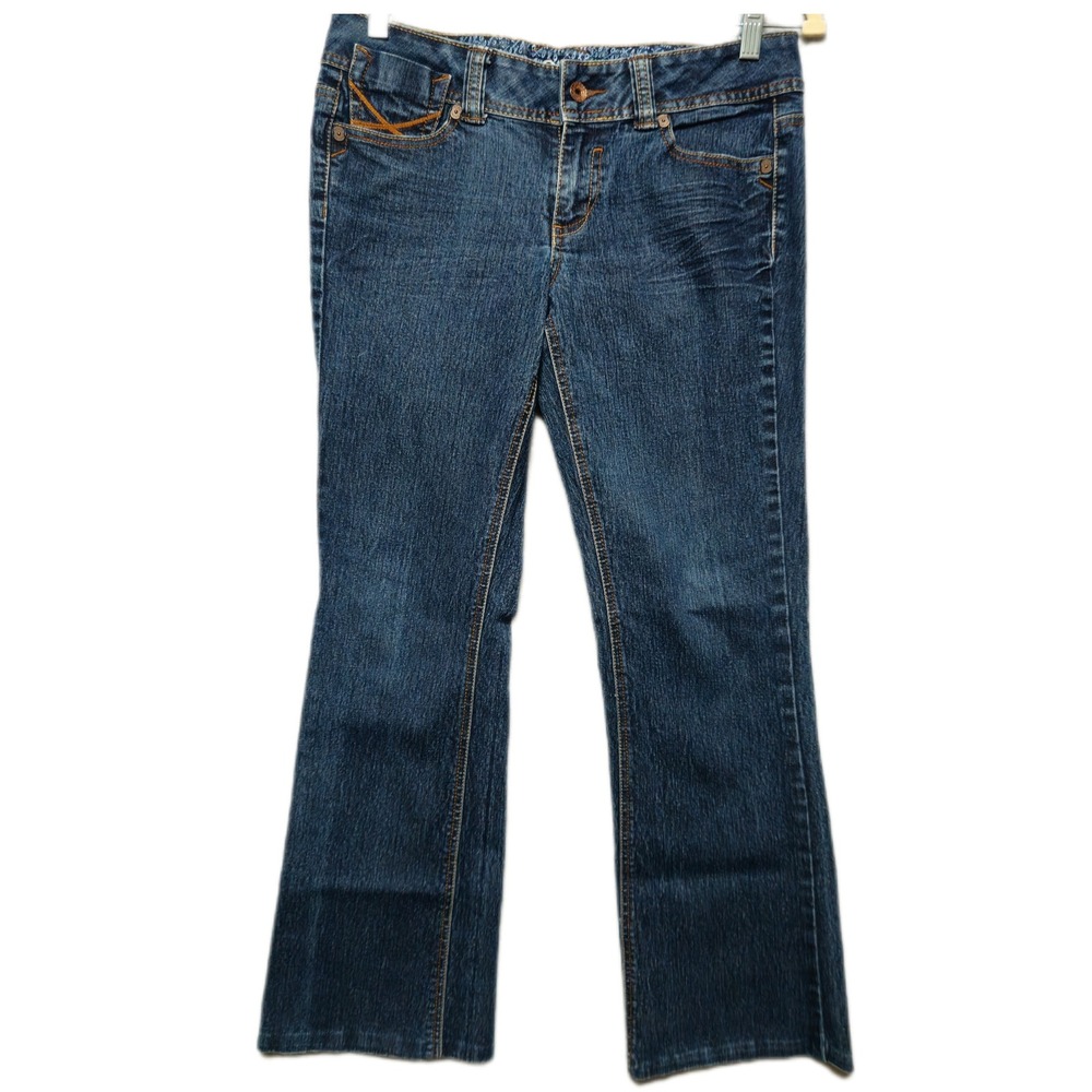 XOXO Jeans Womens 9/10 Blue Denim Flare Bootcut Low Rise Stretch Y2K
